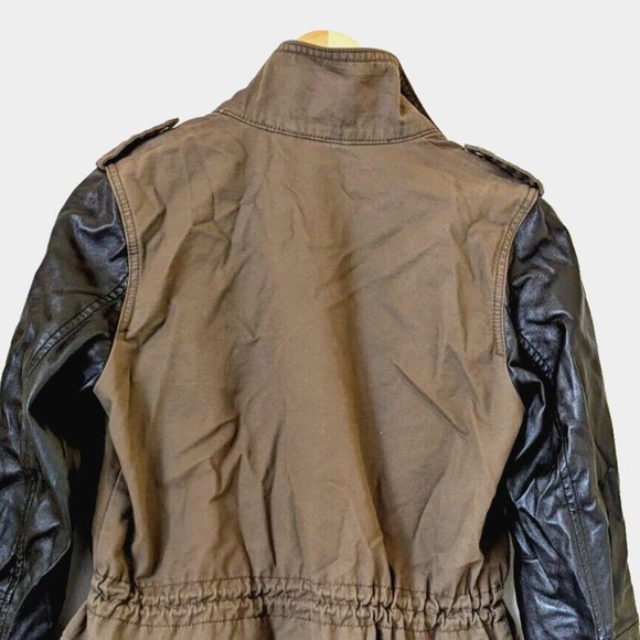 H&M DIVIDED Women's Raglan Jacket Black & Green High Collar Zip-Up Fall … - Picture 7 of 9